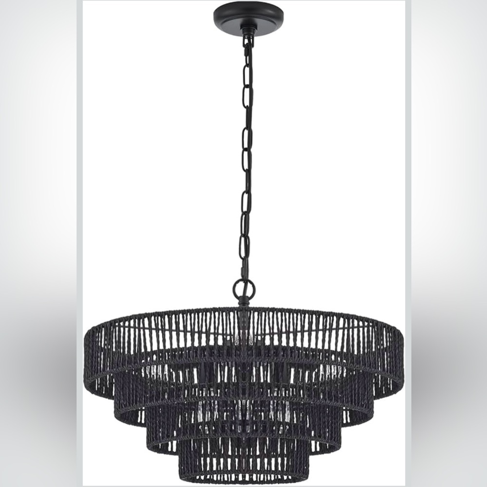 Black Woven Pendant Light